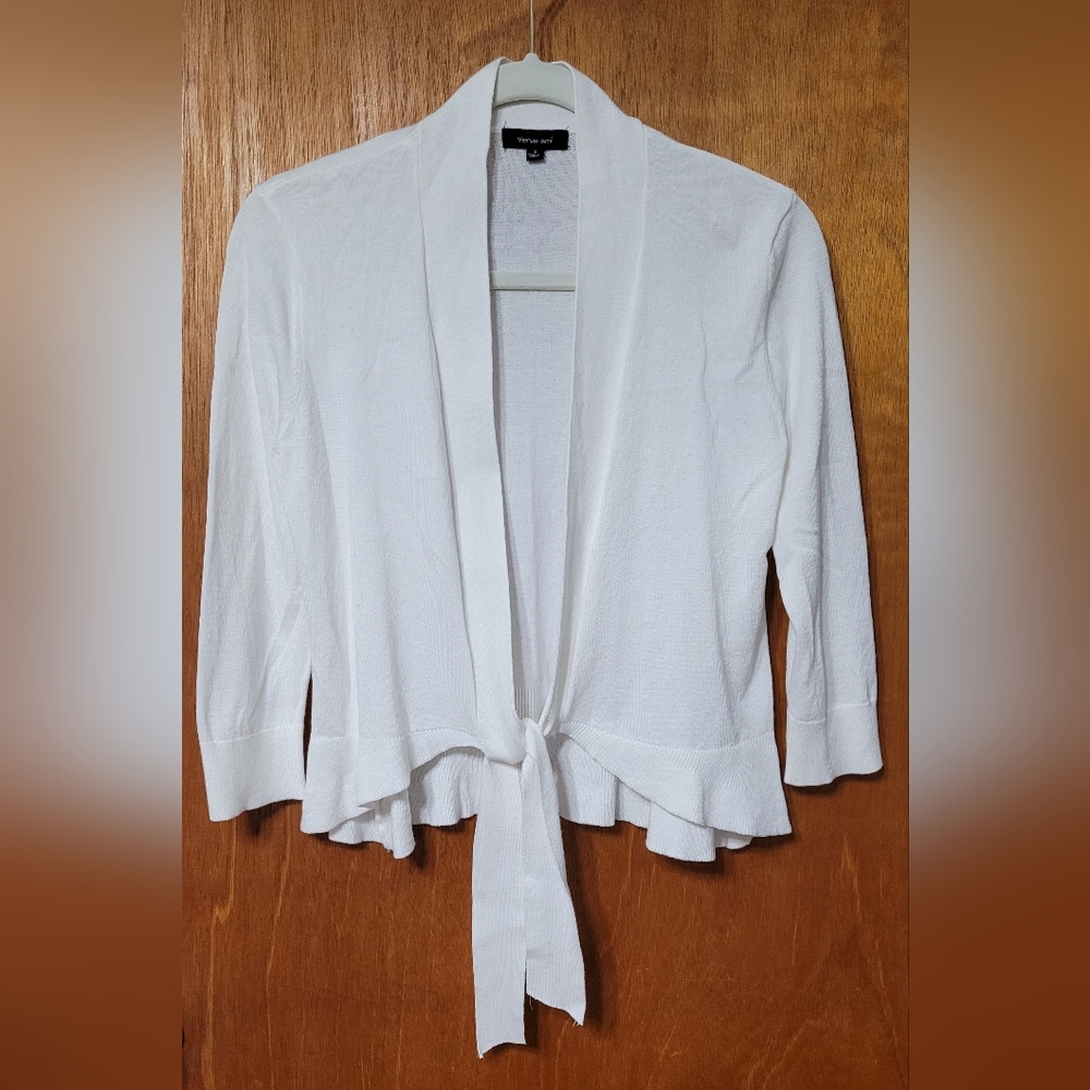 Verve Ami White Cardigan Size Small. (0020)